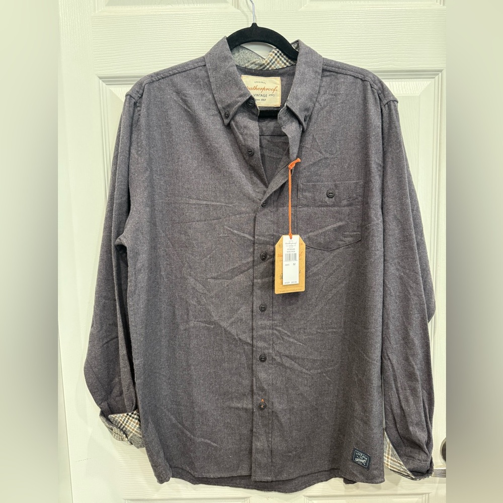 BNWT Weatherproof Men's Gray Button-Up Shirt size Medium